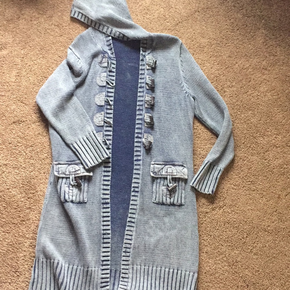 PBJ Blue Longline Cardigan